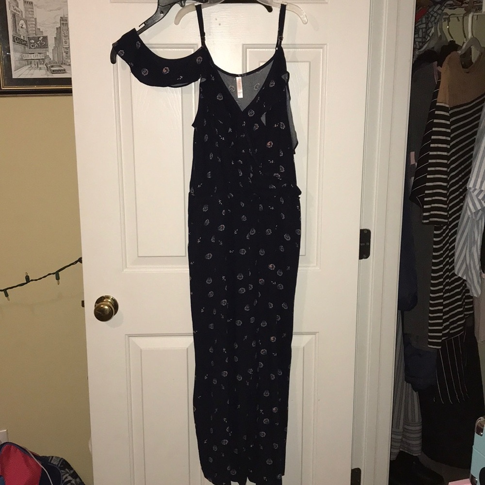 Cute Dark Navy Floral Jumpsuit